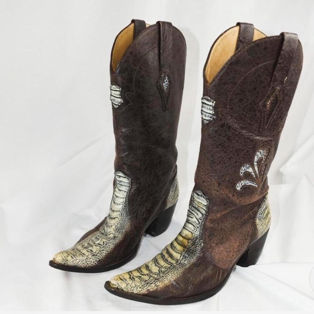 Y2k Snakeskin Cowboy Boots